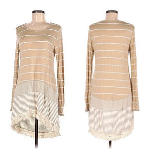Altar’d State stripp tan dress, size Large
